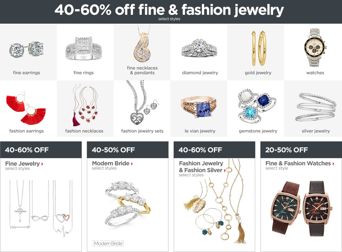 40-60% off fine and fashion jewelry.