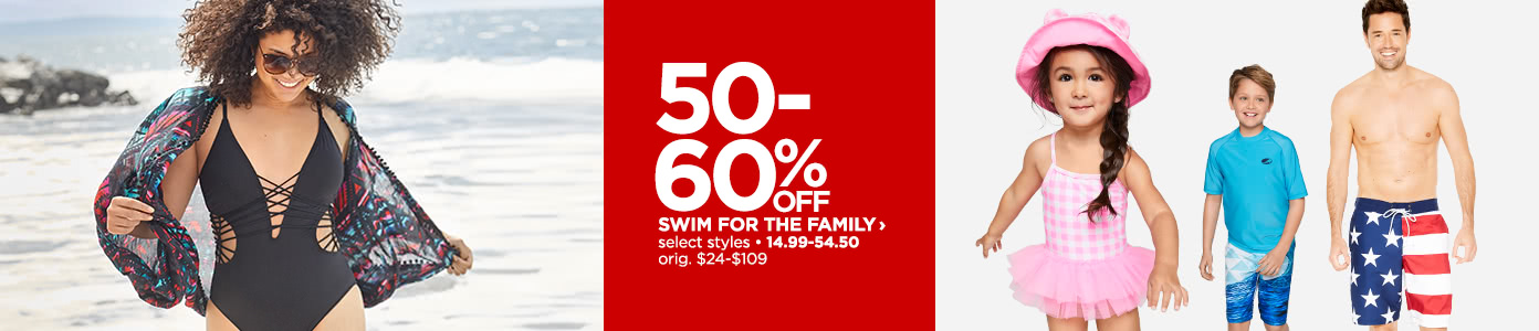 50-60% off Swimwear for the Family, select styles, reg. $24-$109