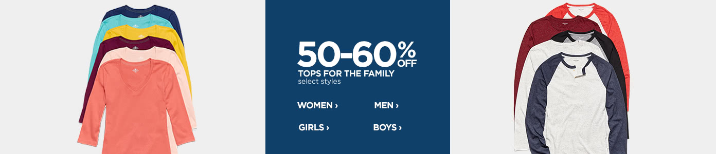 50-60% off Tops for the Family, select styles