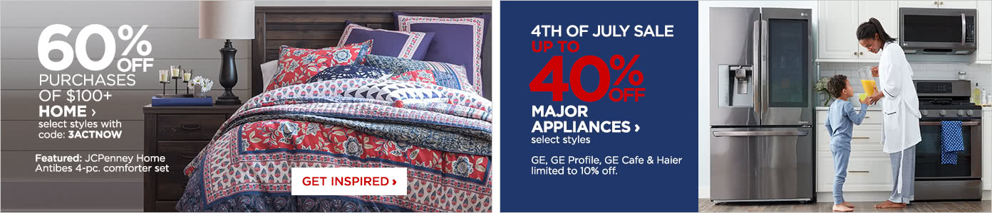 60% off home purchases of $100 or more. Up to 40% off major appliances.
