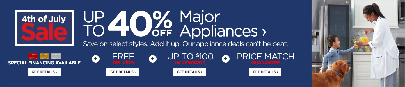 Up to 40% off Major Appliances