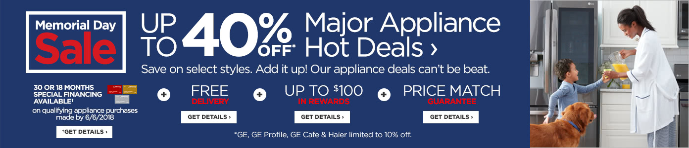 Up to 40% off Major Appliances