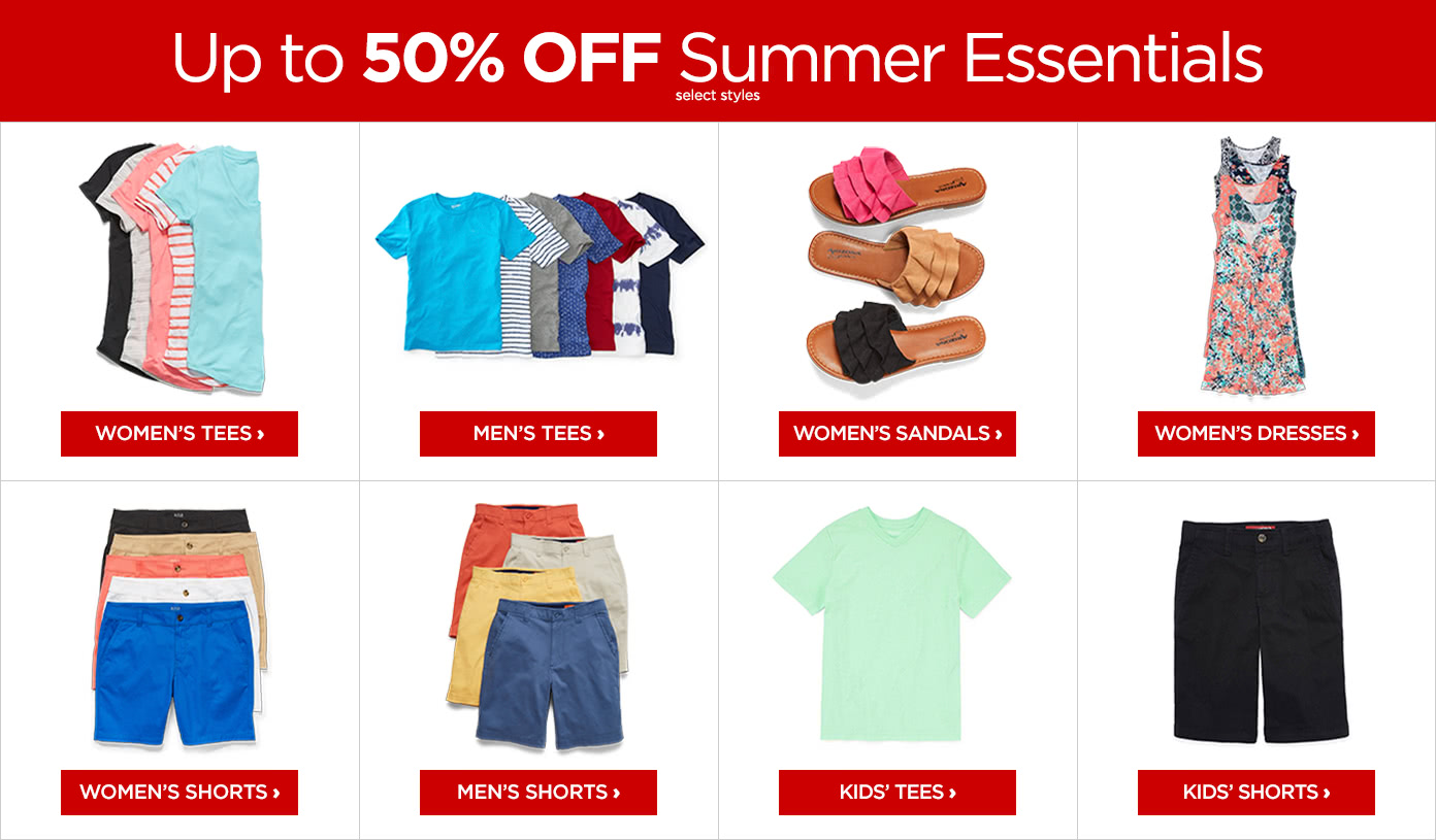 Up to 50% off Summer Essentials
