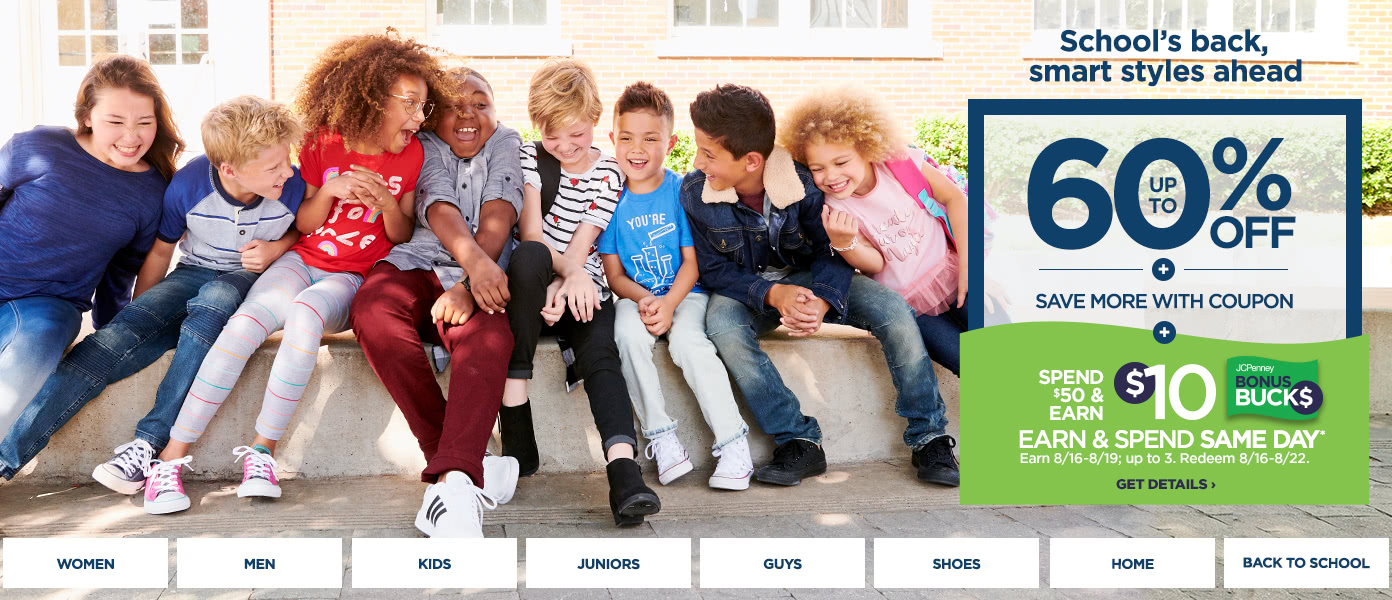 Up to 60% off Back to School | Spend $50 & Earn $10 - Get details