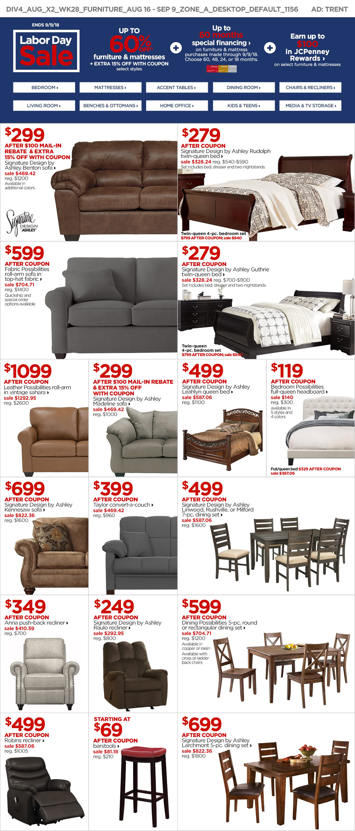 Up to 60% Off Furniture and Mattresses